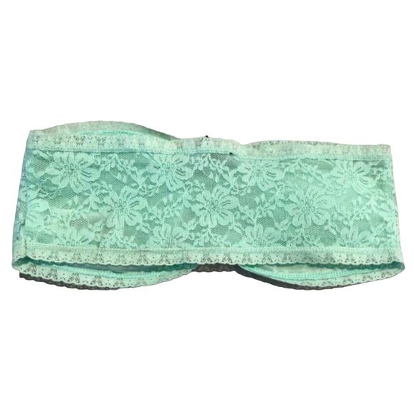 Forever 21 Mint Green Lace Strapless Bra Women's Size Small Padded Lined - Picture 2 of 3
